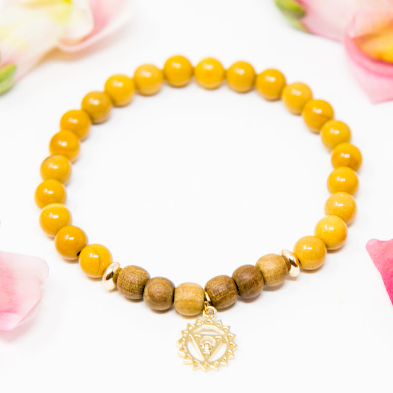 I am Strong + Safe: Third Chakra Diffuser Mala Bracelet