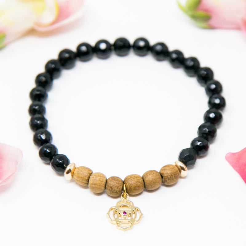 I am Grounded + Calm + Protected Diffuser Mala Bracelet
