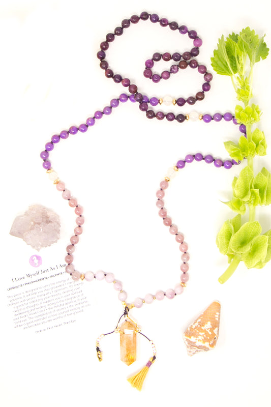 I Love Myself Just as I Am Mala Necklace