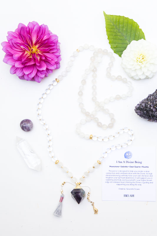 I Am a Divine Being Mala Necklace