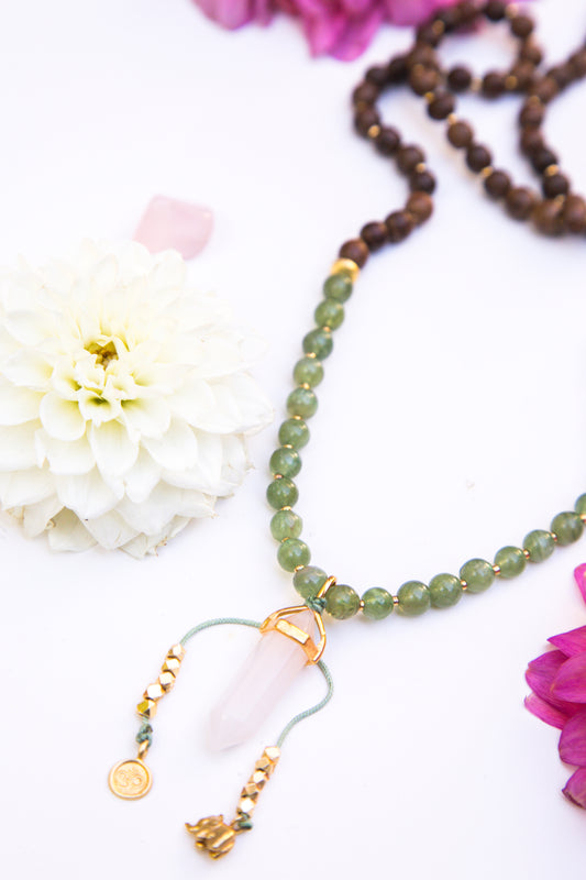 I Open My Heart Diffuser Mala Necklace