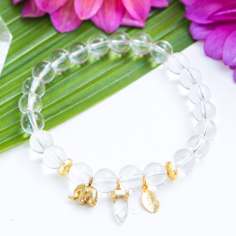 Positive Elephant Initial Bracelet