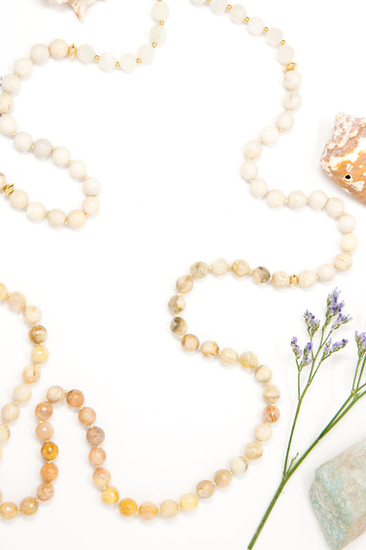 I Flow + Open My Heart to the Process Mala Necklace
