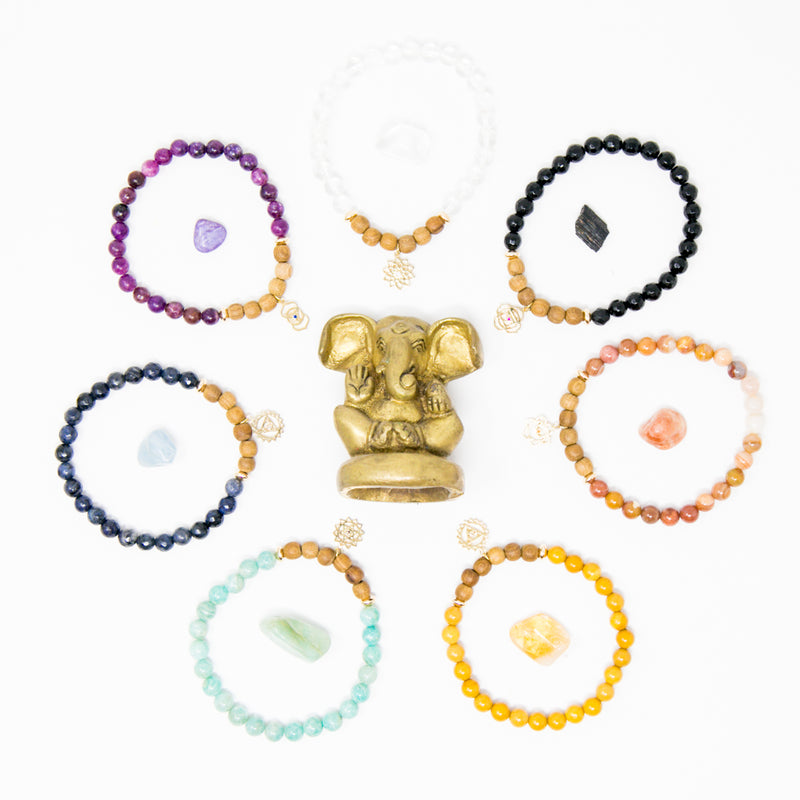 I am Grounded + Calm + Protected Diffuser Mala Bracelet