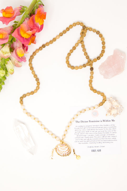 The Divine Feminine is Within Me Mala Necklace