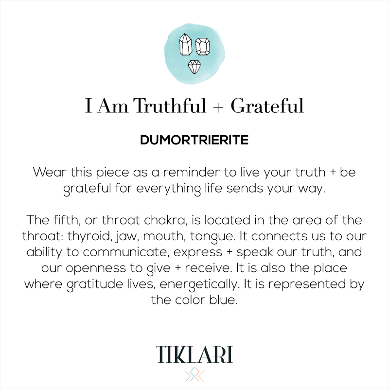 I Am Truthful + Grateful: Fifth Chakra Diffuser Mala Bracelet
